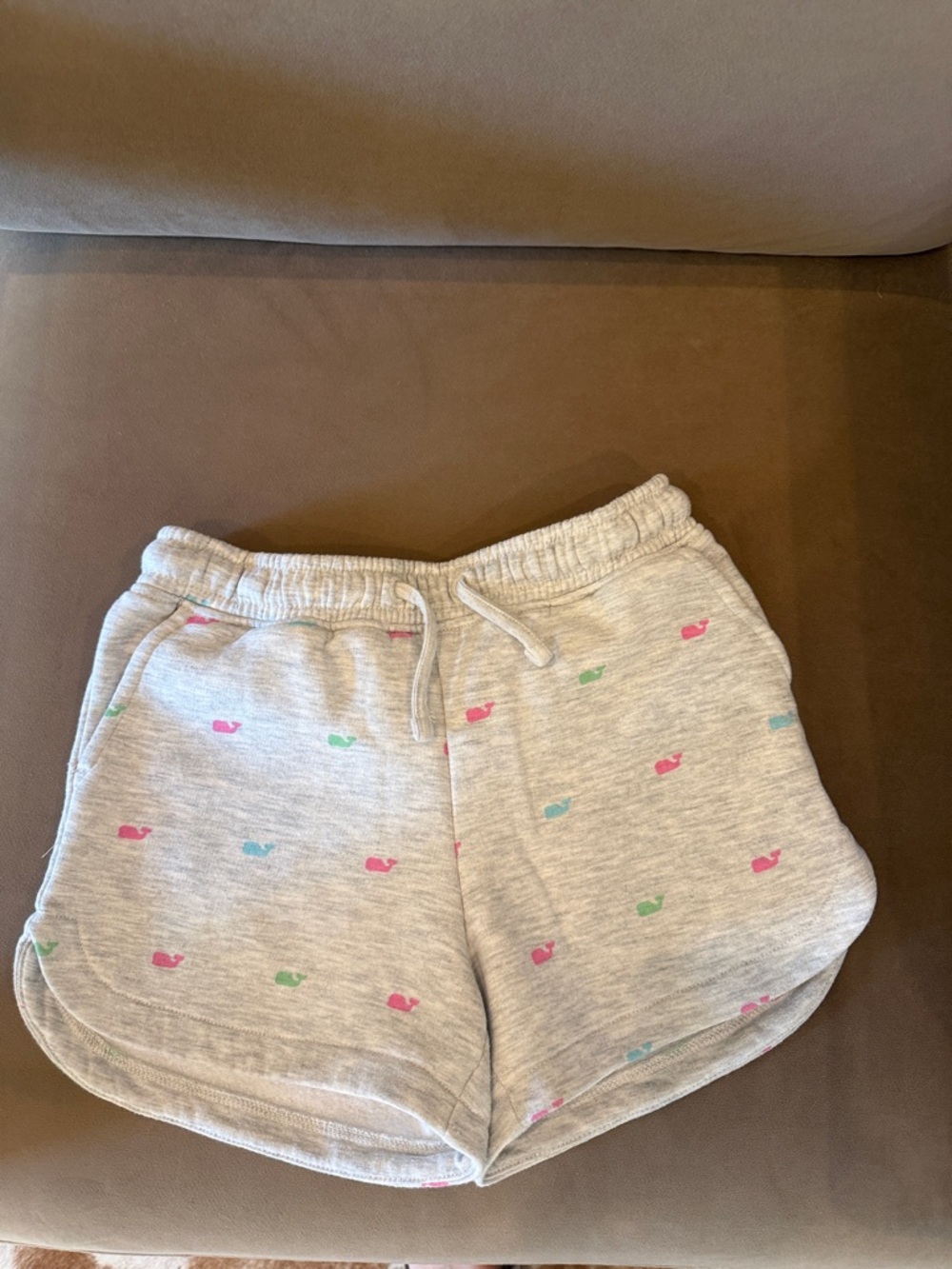 Vineyard Vines Girls' Gray Whale Print Pull-On Shorts